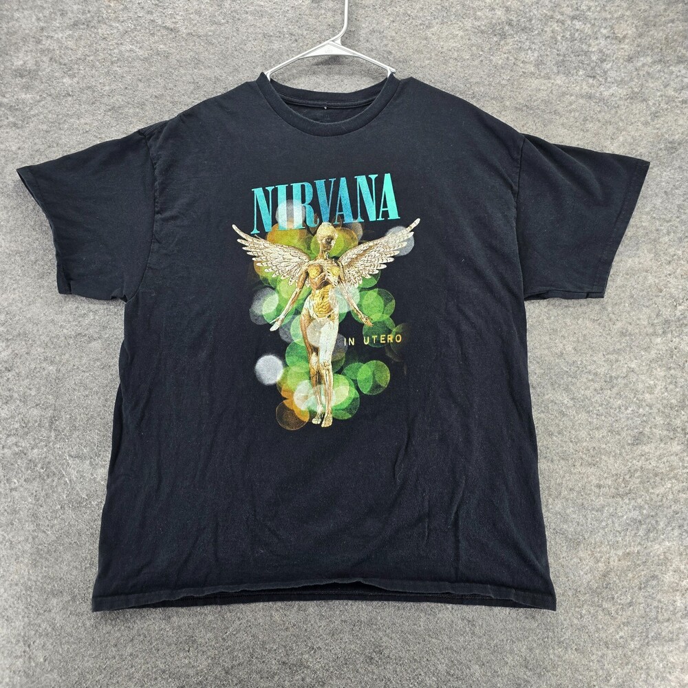Nirvana Shirt Mens XL Short Sleeve Black In Utero